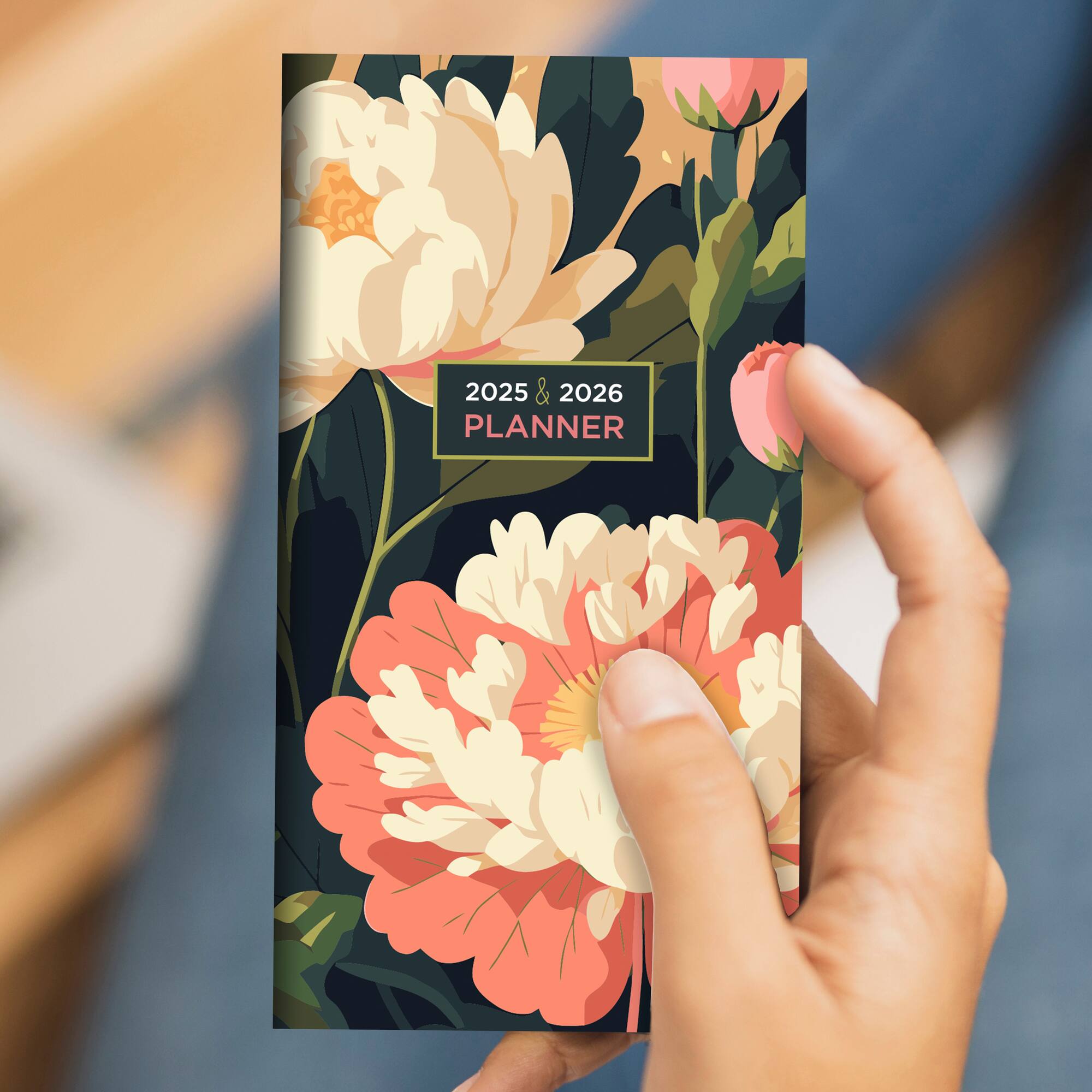 TF Publishing 2025-2026 Small Spring Peony Monthly Pocket Planner